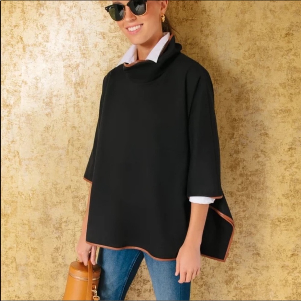 Tuckernuck Piper Poncho Cape Cozy Preppy Fall Layering Neutral One Size OS